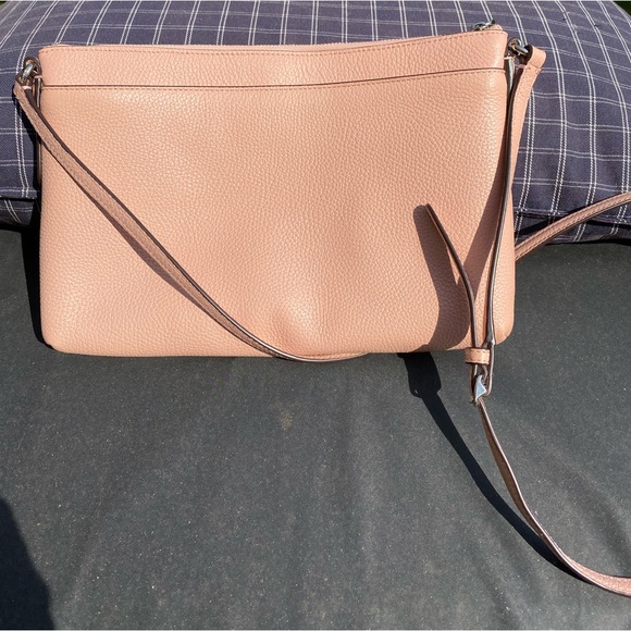 Coach leather pink bag 10x7 crossbody pebble leather with pink metallic studs. - Picture 2 of 3